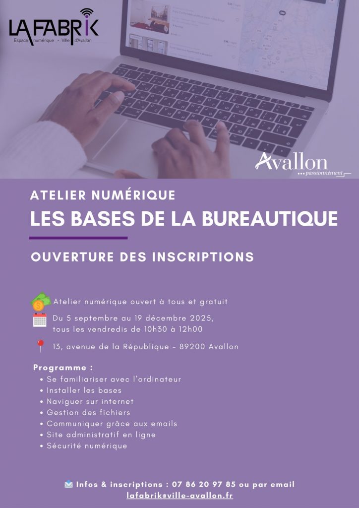 Atelier numérique : les bases de la bureautique